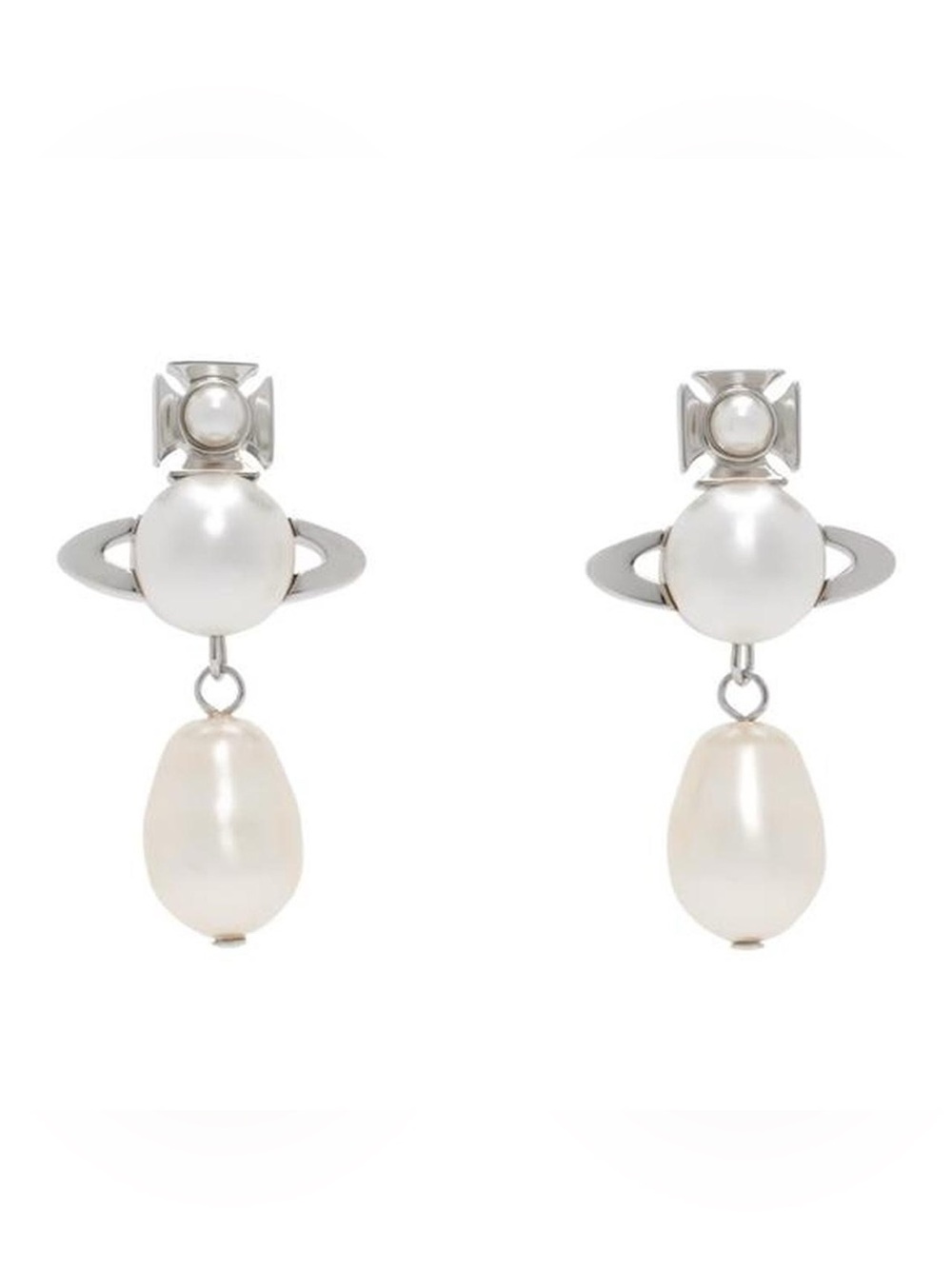 DEADSTOCK Vivienne Westwood Inass Silver Pearl Earrings 💂♀️🇬🇧